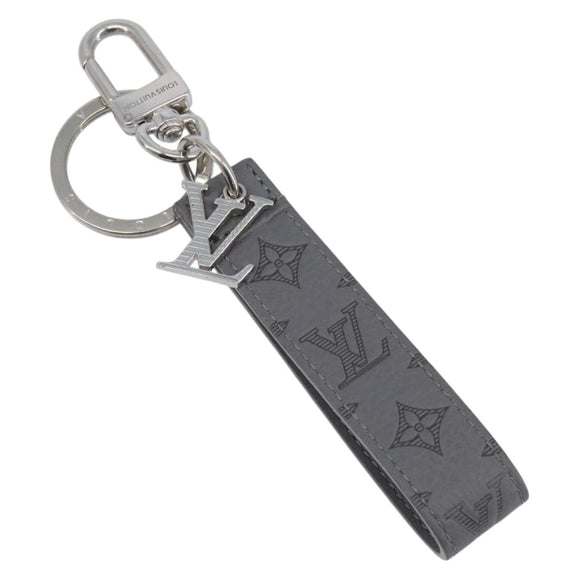 LOUIS VUITTON Monogram Shadow Key Holder Dragonne Gray M82373 LV Auth 198877M