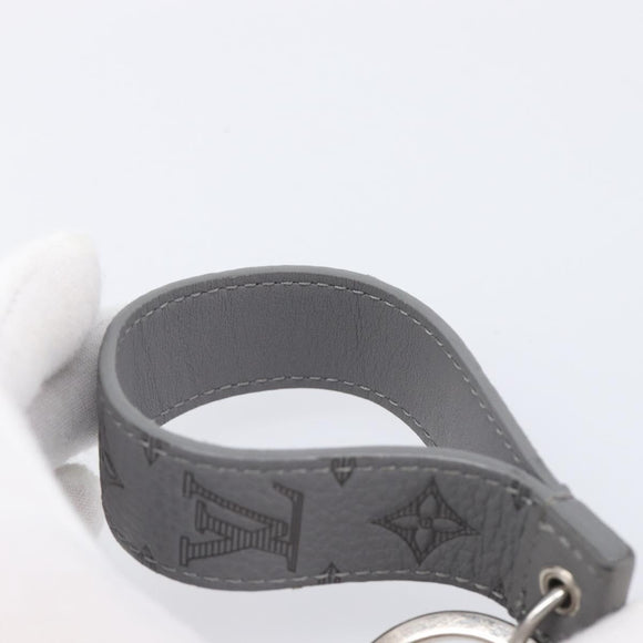 LOUIS VUITTON Monogram Shadow Key Holder Dragonne Gray M82373 LV Auth 198877M