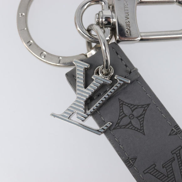 LOUIS VUITTON Monogram Shadow Key Holder Dragonne Gray M82373 LV Auth 198877M