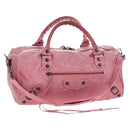 BALENCIAGA Zazigi Hand Bag Leather 2way Pink 128523 Auth 198882V-1