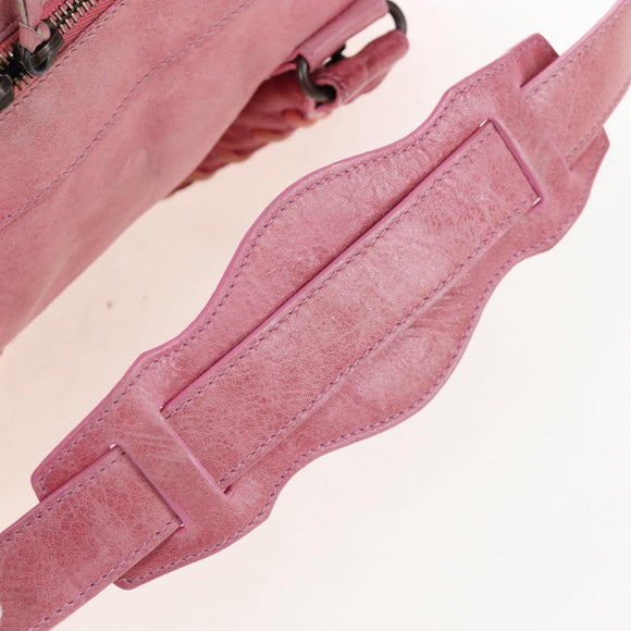 BALENCIAGA Zazigi Hand Bag Leather 2way Pink 128523 Auth 198882V
