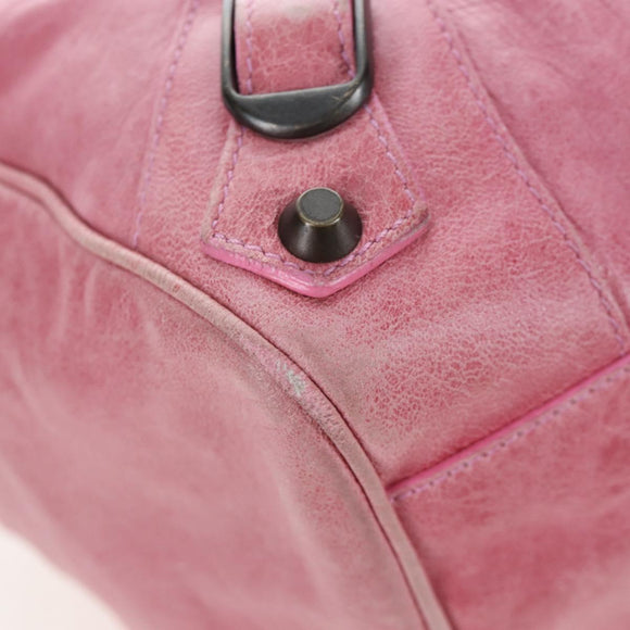 BALENCIAGA Zazigi Hand Bag Leather 2way Pink 128523 Auth 198882V