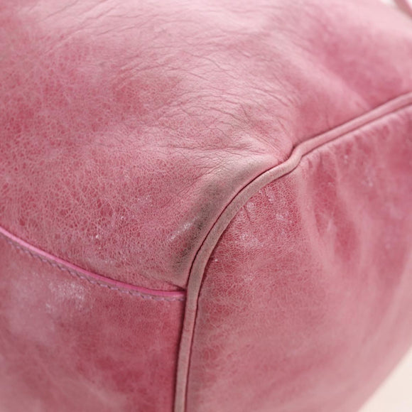 BALENCIAGA Zazigi Hand Bag Leather 2way Pink 128523 Auth 198882V