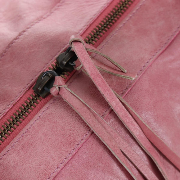 BALENCIAGA Zazigi Hand Bag Leather 2way Pink 128523 Auth 198882V
