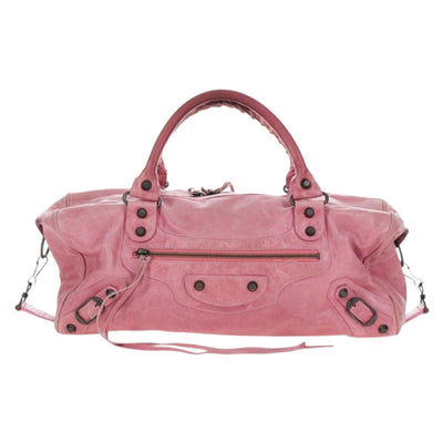 BALENCIAGA Zazigi Hand Bag Leather 2way Pink 128523 Auth 198882V - 0