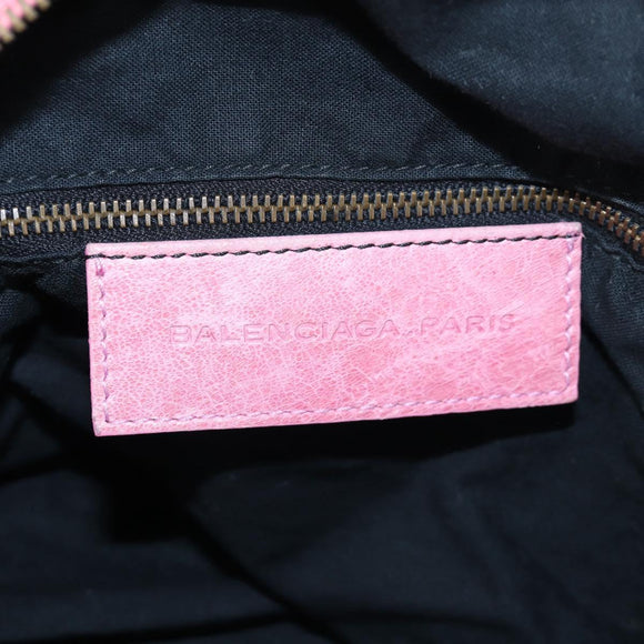 BALENCIAGA Zazigi Hand Bag Leather 2way Pink 128523 Auth 198882V