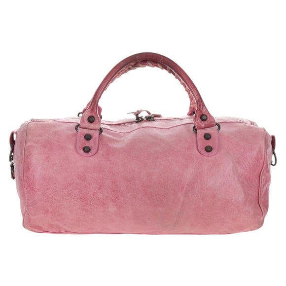 BALENCIAGA Zazigi Hand Bag Leather 2way Pink 128523 Auth 198882V