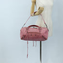 BALENCIAGA Zazigi Hand Bag Leather 2way Pink 128523 Auth 198882V-30