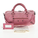BALENCIAGA Zazigi Hand Bag Leather 2way Pink 128523 Auth 198882V-31
