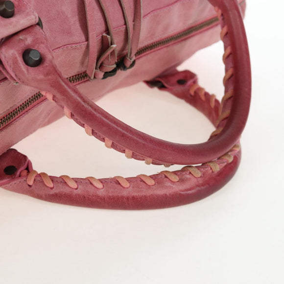 BALENCIAGA Zazigi Hand Bag Leather 2way Pink 128523 Auth 198882V