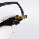 FENDI Mamma Baguette Tote Bag Suede Black Gold Tone Auth 198883A-9