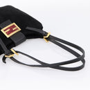 FENDI Mamma Baguette Tote Bag Suede Black Gold Tone Auth 198883A-7