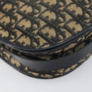Christian Dior Trotter Canvas Shoulder Bag Navy Gold Tone Auth 198886-15
