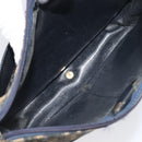 Christian Dior Trotter Canvas Shoulder Bag Navy Gold Tone Auth 198886-11