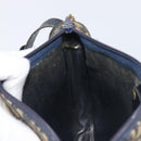 Christian Dior Trotter Canvas Shoulder Bag Navy Gold Tone Auth 198886-20