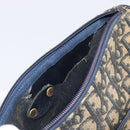 Christian Dior Trotter Canvas Shoulder Bag Navy Gold Tone Auth 198886-12