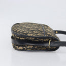 Christian Dior Trotter Canvas Shoulder Bag Navy Gold Tone Auth 198886-3