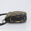 Christian Dior Trotter Canvas Shoulder Bag Navy Gold Tone Auth 198886-4
