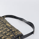 Christian Dior Trotter Canvas Shoulder Bag Navy Gold Tone Auth 198886-8