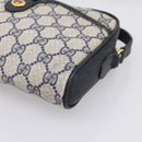 GUCCI GG Supreme Sherry Line Shoulder Bag PVC Navy Gold 116 02 089 Auth 198887-10