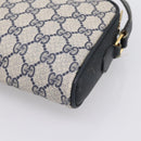 GUCCI GG Supreme Sherry Line Shoulder Bag PVC Navy Gold 116 02 089 Auth 198887-12