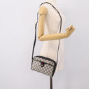 GUCCI GG Supreme Sherry Line Shoulder Bag PVC Navy Gold 116 02 089 Auth 198887-21