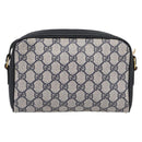 GUCCI GG Supreme Sherry Line Shoulder Bag PVC Navy Gold 116 02 089 Auth 198887-3