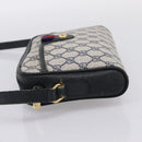 GUCCI GG Supreme Sherry Line Shoulder Bag PVC Navy Gold 116 02 089 Auth 198887-4