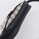 GUCCI GG Supreme Sherry Line Shoulder Bag PVC Navy Gold 116 02 089 Auth 198887-6