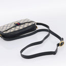 GUCCI GG Supreme Sherry Line Shoulder Bag PVC Navy Gold 116 02 089 Auth 198887-7