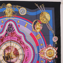 HERMES Carre 90 Scarf Silk Blue Pink Auth 198891-4