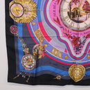HERMES Carre 90 Scarf Silk Blue Pink Auth 198891-8
