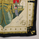 HERMES Carre 90 Scarf Silk Beige Black Auth 198892-10
