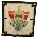 HERMES Carre 90 Scarf Silk Beige Black Auth 198892-13