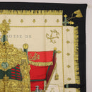 HERMES Carre 90 Scarf Silk Beige Black Auth 198892-4