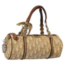 Christian Dior Romantic Chain Hand Bag PVC Leather Beige Silver Auth 198896-1