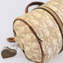 Christian Dior Romantic Chain Hand Bag PVC Leather Beige Silver Auth 198896-12
