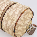 Christian Dior Romantic Chain Hand Bag PVC Leather Beige Silver Auth 198896-13