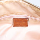 Christian Dior Romantic Chain Hand Bag PVC Leather Beige Silver Auth 198896-18