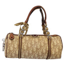 Christian Dior Romantic Chain Hand Bag PVC Leather Beige Silver Auth 198896-2