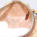 Christian Dior Romantic Chain Hand Bag PVC Leather Beige Silver Auth 198896-21
