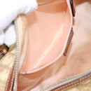 Christian Dior Romantic Chain Hand Bag PVC Leather Beige Silver Auth 198896-23