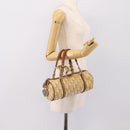 Christian Dior Romantic Chain Hand Bag PVC Leather Beige Silver Auth 198896-25