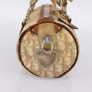 Christian Dior Romantic Chain Hand Bag PVC Leather Beige Silver Auth 198896-4