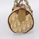 Christian Dior Romantic Chain Hand Bag PVC Leather Beige Silver Auth 198896-5