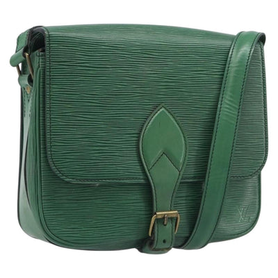 LOUIS VUITTON Epi Cartouchiere MM Shoulder Bag Green M52244 LV Auth 198910