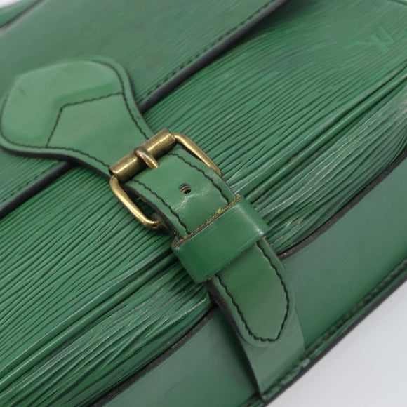 LOUIS VUITTON Epi Cartouchiere MM Shoulder Bag Green M52244 LV Auth 198910