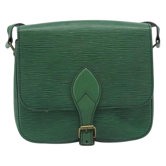 LOUIS VUITTON Epi Cartouchiere MM Shoulder Bag Green M52244 LV Auth 198910