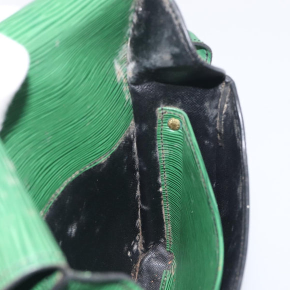 LOUIS VUITTON Epi Cartouchiere MM Shoulder Bag Green M52244 LV Auth 198910