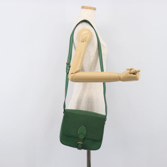 LOUIS VUITTON Epi Cartouchiere MM Shoulder Bag Green M52244 LV Auth 198910
